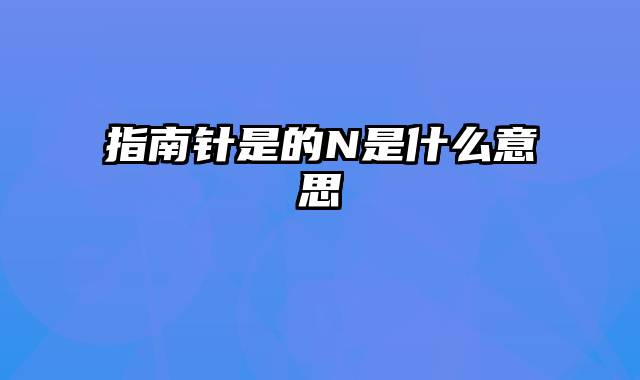 指南针是的N是什么意思