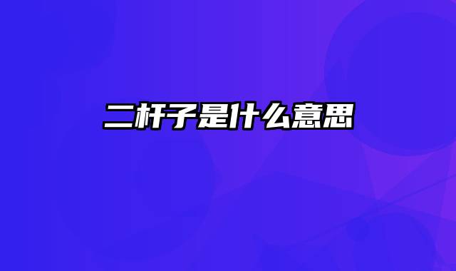 二杆子是什么意思