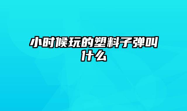 小时候玩的塑料子弹叫什么