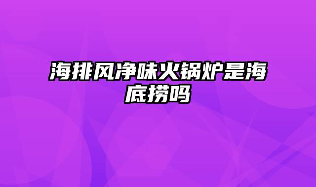 海排风净味火锅炉是海底捞吗