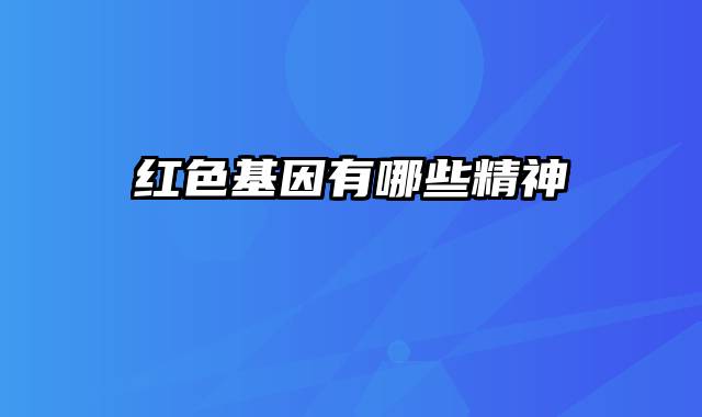 红色基因有哪些精神