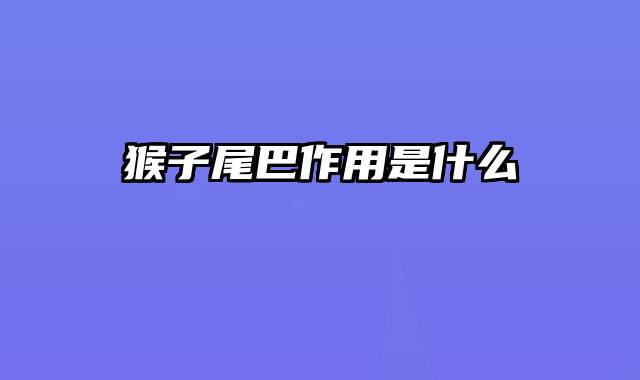 猴子尾巴作用是什么