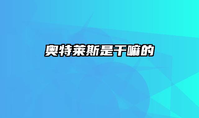 奥特莱斯是干嘛的