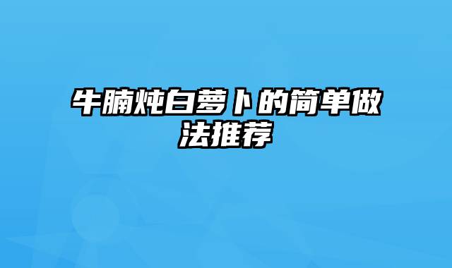 牛腩炖白萝卜的简单做法推荐