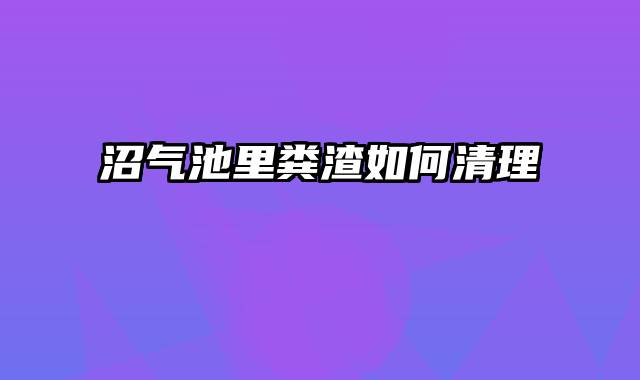 沼气池里粪渣如何清理