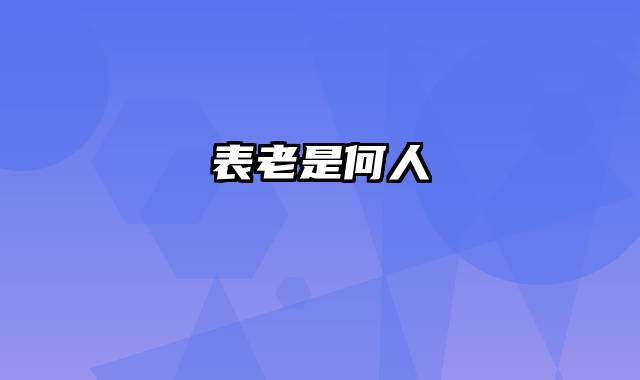 表老是何人