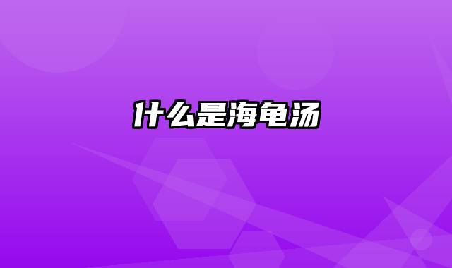 什么是海龟汤
