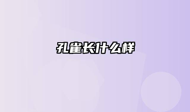 孔雀长什么样