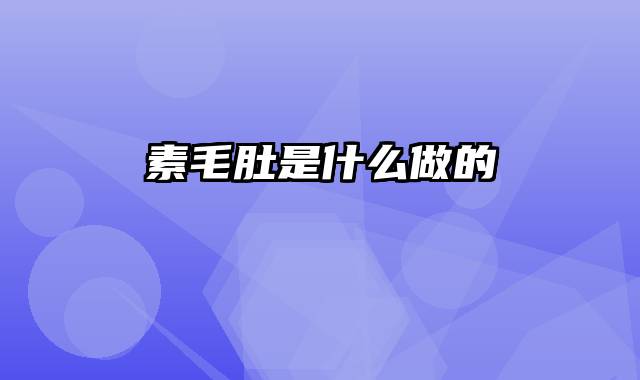 素毛肚是什么做的