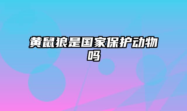 黄鼠狼是国家保护动物吗