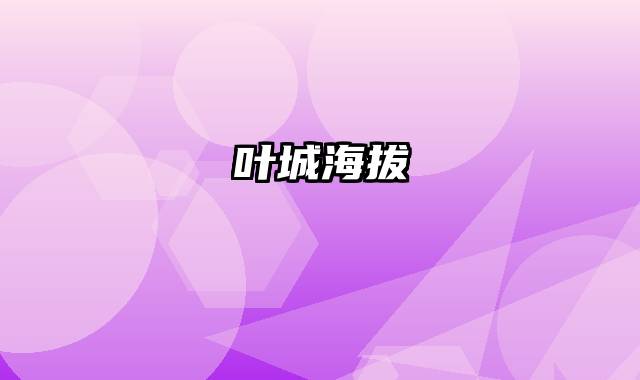 叶城海拔