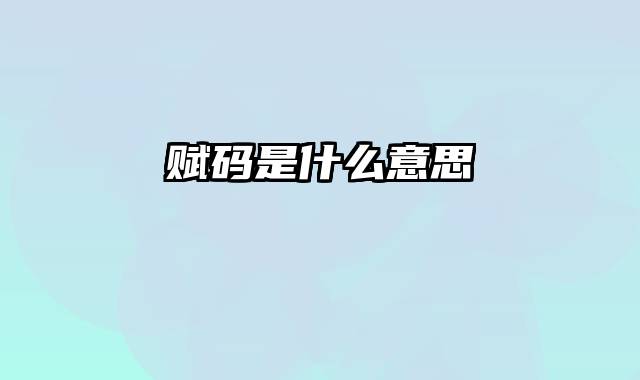 赋码是什么意思