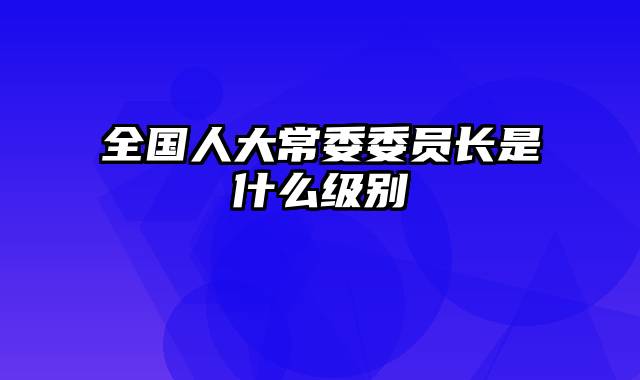 全国人大常委委员长是什么级别