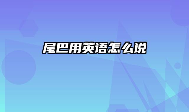 尾巴用英语怎么说