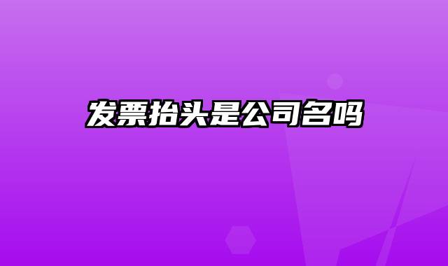 发票抬头是公司名吗