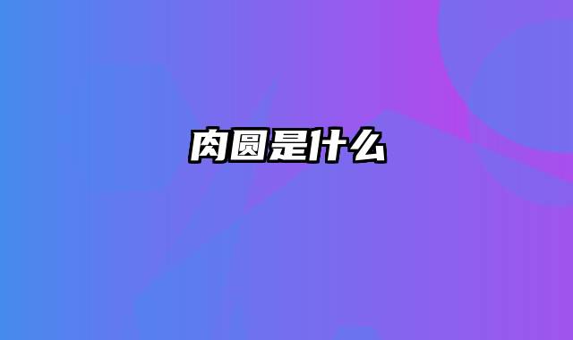 肉圆是什么