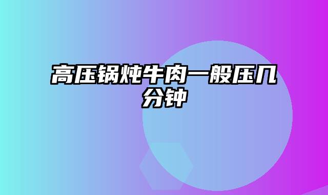 高压锅炖牛肉一般压几分钟