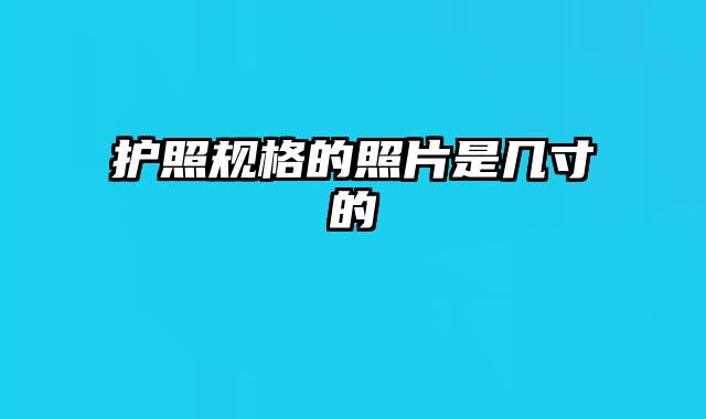 护照规格的照片是几寸的