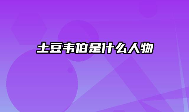 土豆韦伯是什么人物