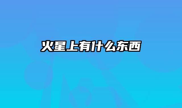 火星上有什么东西