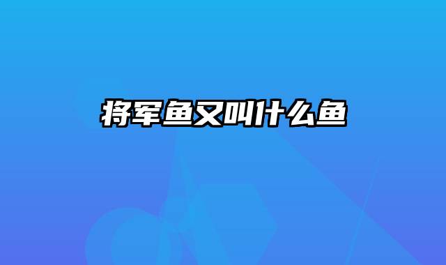 将军鱼又叫什么鱼