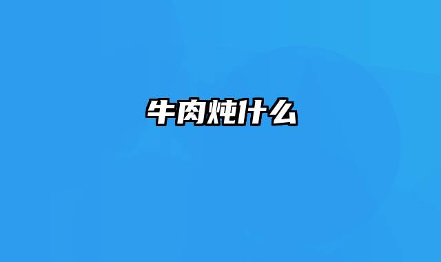 牛肉炖什么