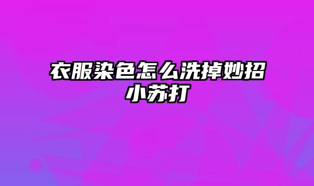 衣服染色怎么洗掉妙招小苏打