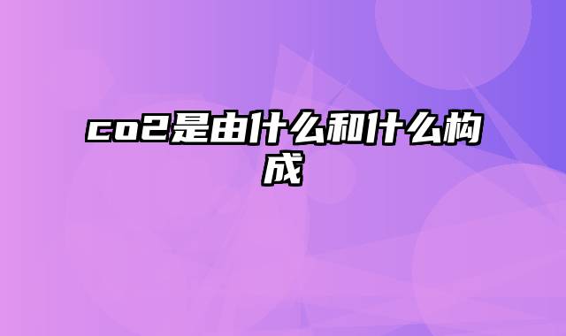 co2是由什么和什么构成