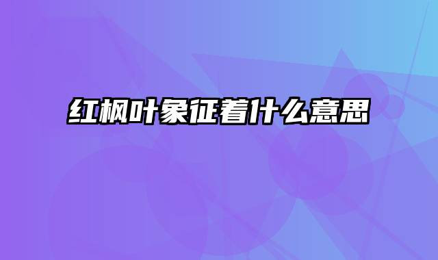 红枫叶象征着什么意思