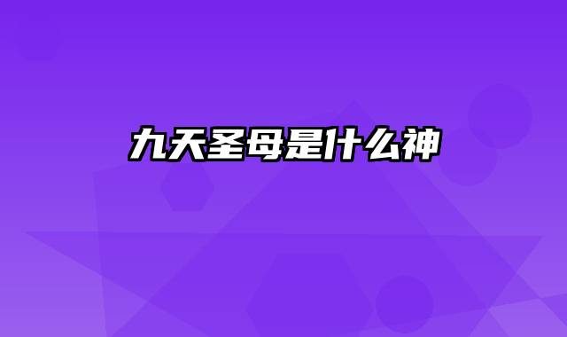 九天圣母是什么神