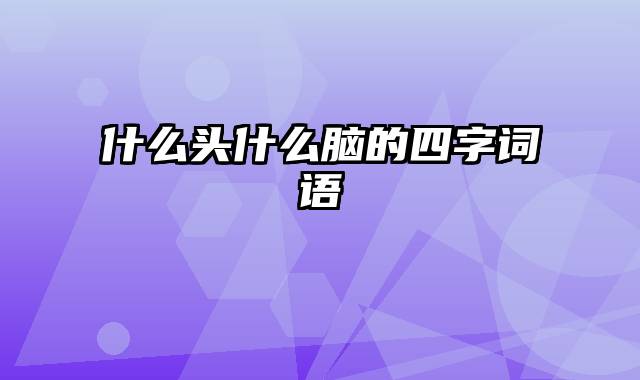 什么头什么脑的四字词语