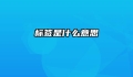 标签是什么意思