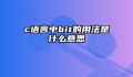 c语言中bit的用法是什么意思