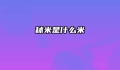 秫米是什么米
