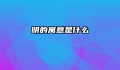 明的寓意是什么