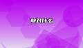 静对什么