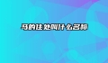 马的住处叫什么名称