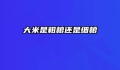 大米是粗粮还是细粮