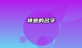 禅意的名字