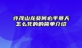 许茂山龙葵何必平景天怎么死的的简单介绍
