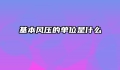 基本风压的单位是什么