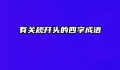 有关规开头的四字成语