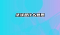 洗涤是什么意思