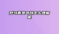 烈马青葱可以怎么理解呢