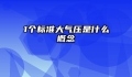 1个标准大气压是什么概念