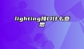 lighting接口什么意思