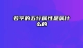 若字的五行属性是属什么的