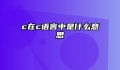 c在c语言中是什么意思