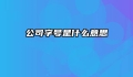 公司字号是什么意思