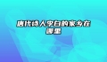 唐代诗人李白的家乡在哪里